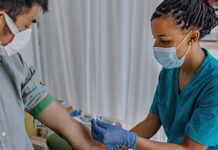Man donating blood