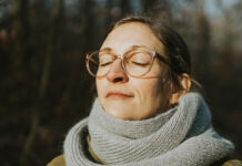 Woman breathing fresh air