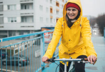 Woman riding a bike