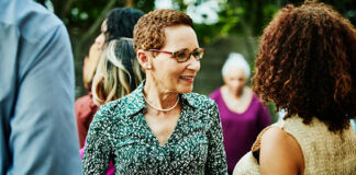 Diverse women socializing